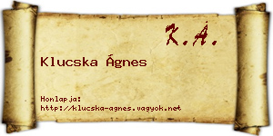 Klucska Ágnes névjegykártya